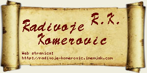 Radivoje Komerović vizit kartica